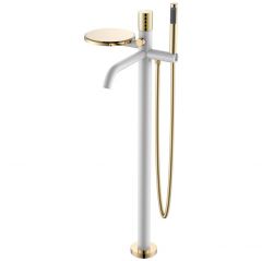 Смеситель Богеме (Boheme) Stick напольный White Diamond Gold 129-WG