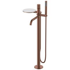 Смеситель Богеме (Boheme) Stick напольный Brushed Bronze ручка Spirale 129-BRB.4