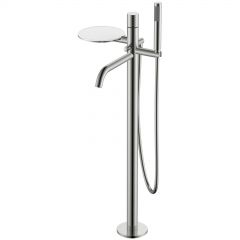 Смеситель Богеме (Boheme) Stick напольный Nickel Brush c ручкой Dimond 129-NB