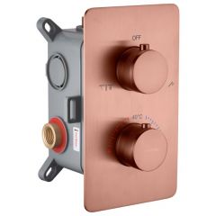 Смеситель Богеме (Boheme) встроенный с термостатом 2-х проходной Cell Copper Brushed 134-2-CB
