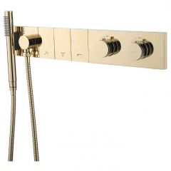 Смеситель Богеме (Boheme) Zodiac Thermo с ручным душем Gold 133-SYS-G