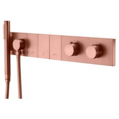 Смеситель Богеме (Boheme) Zodiac Thermo с ручным душем Copper Brushed 133-SYS-CB