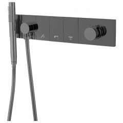 Смеситель Богеме (Boheme) Zodiac с ручным душем Shine Gun Metal 132-SYS-SGM