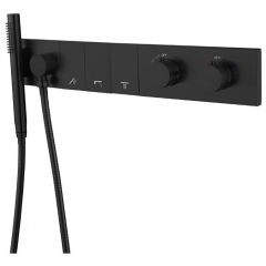Смеситель Богеме (Boheme) Zodiac Thermo с ручным душем Black 133-SYS-B