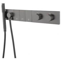 Смеситель Богеме (Boheme) Zodiac Thermo с ручным душем Gun Metal 133-SYS-GM