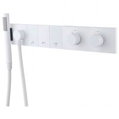 Смеситель Богеме (Boheme) Zodiac Thermo с ручным душем Matt White 133-SYS-MW