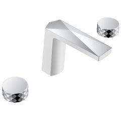 Смеситель Богеме (Boheme) врезной на 3отв. Venturo белый-хром, ручка Diamond 150-WCR-DIAMOND