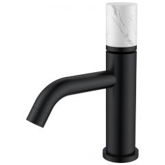 Смеситель Богеме (Boheme) Stick для умыв. низ. Black Mramor WHITE Комплект 121-B-MR-W
