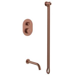 Смеситель Богеме (Boheme) встроенный + излив + держатель лейки + шланг Tech Brushed Bronze 154-BRB