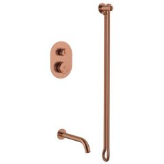 Смеситель Богеме (Boheme) встроенный + излив + держатель лейки + шланг Tech Copper Brushed 154-CB