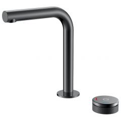 Смеситель Богеме (Boheme) автоматический для раковины на 2 отв. Tech Shine Gun Metal 158-SGM