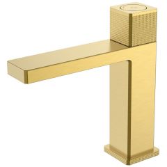 Смеситель Богеме (Boheme) автоматический для раковины Quad Matt Gold 159-MG