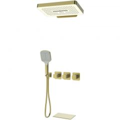 Смеситель встраиваемый для душа Ganzer (Ганзер) GZ12168-S с 3-функциями Матовое Золото