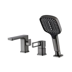 Смеситель для ванны Ganzer (Ганзер) GZ12133-Q установка на борт, графит