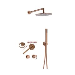 Смеситель для ванны и душа Ganzer (Ганзер) GZ19164-R скрытого монтажа, розовое золото