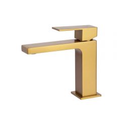 Смеситель для раковины Kaiser (Кайзер) Cube тюльпан, Brushed gold 01211-3