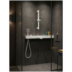 Смеситель для ванны с душем Створки STUDIO S511001WH с полкой, матовый белый, Stworki