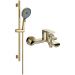 Смеситель для ванны с душем Створки Копенгаген S42100GG + Душевой гарнитур Гётеборг S03190GG, глянцевое золото, Stworki