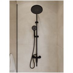Душевая стойка Створки Киркенес S45170BK матовая черная, Stworki