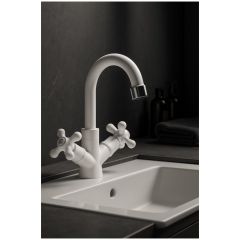 Смеситель для раковины Домачи Равенна D17000WH белый, Domaci