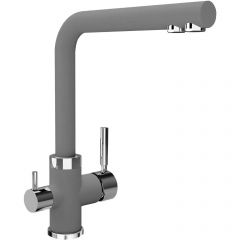 Смеситель Флорентина (Florentina) для кухни Арес FL серый шелк под фильтр (333.19H.2123.307)