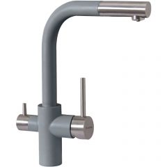 Смеситель Флорентина (Florentina) для кухни Кристалл FL серый шелк под фильтр (333.32H.2123.307)