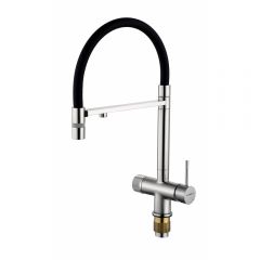 Смеситель для кухни Hansen (Хансен) HL15089 гибкий, хром,черный
