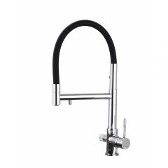 Смеситель для кухни Hansen (Хансен) HL15090 гибкий, хром,черный