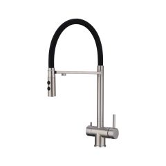 Смеситель для кухни Hansen (Хансен) HN15057-G гибкий под фильтр, сатин,черный