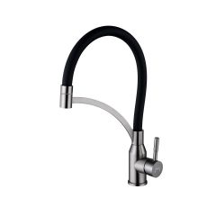 Смеситель для кухни Hansen (Хансен) HN56043-PC гибкий, графит,черный