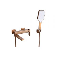 Смеситель для ванны и душа Fmark (Фмарк) FS8724-22HB, розовое золото