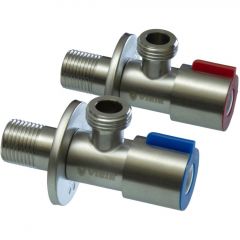 Кран угловой с отражателем Vieir (Виеир) VER67 1/2 х 1/2 нержавеющий сатин круглый