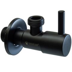 Кран угловой с отражателем Vieir (Виеир) VER70-C 1/2 х 3/4 нержавеющий черный круглый