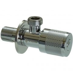 Кран угловой с отражателем Vieir (Виеир) VER73-L 1/2 х 1/2 нержавеющий хром круглый