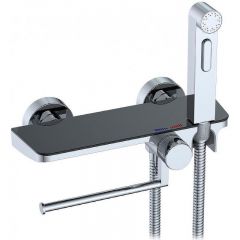 Гигиенический душ со смесителем CeramaLux (Керамалюкс) LT9505, хром,черный матовый