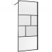 Душевая перегородка Vincea (Винчея) Walk-In VSW-1HC900CFB, 900х2000, черный, стекло прозрачное/рифленое