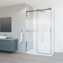 Душевой уголок Vincea Como Soft VSR-1CS1013CL, 1300х1000 мм (габариты площадки) хром, стекло прозрачное