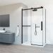 Душевой уголок Vincea Como Soft VSR-1CS9013CLB, 1300х900 мм (габариты площадки) черный, стекло прозрачное