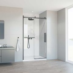 Душевая дверь Vincea Como Soft, 1200 мм,  вороненая сталь, стекло прозрачное VDS-1CS120CLGM