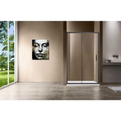 Душевая дверь Vincea Garda, 1250 мм,  вороненая сталь, стекло прозрачное VDS-1G125CLGM
