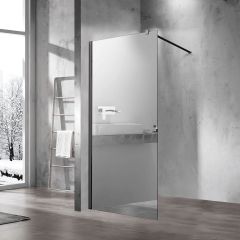 Душевая перегородка Vincea Walk-In, 1000х2000 мм, черный, стекло зеркальное VSW-1H100MRB