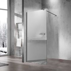 Душевая перегородка Vincea Walk-In, 1000х2000 мм, вороненая сталь, стекло зеркальное VSW-1H100MRGM