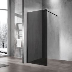 Душевая перегородка Vincea Walk-In, 1100х2000 мм, черный, стекло тонированное VSW-1H110CGB