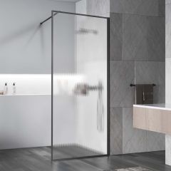 Душевая перегородка Vincea Walk-In, 900х2000 мм,  вороненая сталь, стекло рифленое VSW-1HP900FLGM