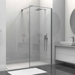 Душевая перегородка Vincea Walk-In, 900х2000 мм, вороненая сталь, стекло прозрачное VSW-1HS900CLGM