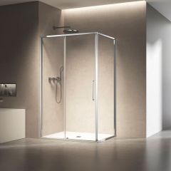 Душевой уголок Vincea Slim 8 мм, 1100х800 мм (габариты площадки),  хром, стекло прозрачное VSR-6SL8011CL