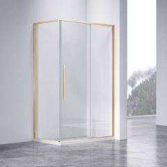 Душевой уголок Vincea Slim-N, 1200х800 мм (габариты площадки), брашированное золото, стекло прозрачное VSR-4SN8012CLG