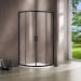 Душевой уголок Vincea Garda VSQ-1G900CLB, 900х900 мм (габариты площадки) черный, стекло прозрачное
