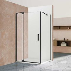Душевой уголок Vincea Extra VSR-1E901010CLB, 900/1000х1000 мм (габариты площадки) черный, стекло прозрачное