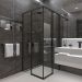 Душевой уголок Veconi Rovigo RV47B-100-01-C4 100х195 см профиль матовый черный, стекло прозрачное
